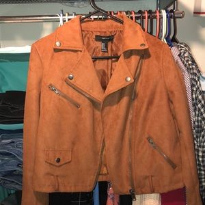 Burnt Orange Suede Moto Jacket